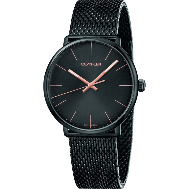 Calvin Klein High Noon Quartz Black Dial Black Mesh Bracelet Watch for Men - K8M21421