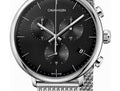 Calvin Klein High Noon Chronograph Black Dial Silver Mesh Bracelet Watch for Men - K8M27121