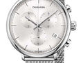 Calvin Klein High Noon Chronograph Silver Dial Silver Mesh Bracelet Watch for Men - K8M27126