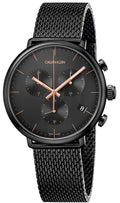 Calvin Klein High Noon Chronograph Black Dial Black Mesh Bracelet Watch for Women - K8M27421