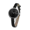 Calvin Klein Rebel Black Grey Dial Black Leather Strap Watch for Women - K8P231C1