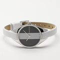 Calvin Klein Rebel White Black Dial White Leather Strap Watch for Women - K8P231L1