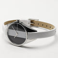 Calvin Klein Rebel White Black Dial White Leather Strap Watch for Women - K8P231L1