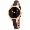 Calvin Klein Rebel Black Dial Black Leather Strap Watch for Women - K8P236C1