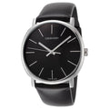 Calvin Klein Posh Black Dial Black Leather Strap Watch for Men - K8Q311C1