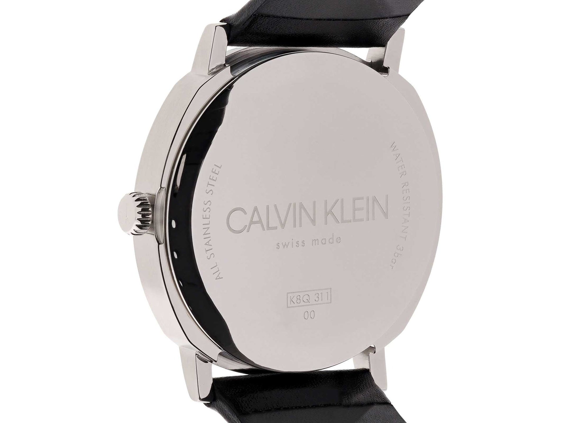 Calvin Klein Posh Black Dial Black Leather Strap Watch for Men - K8Q316C3