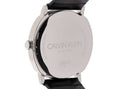 Calvin Klein Posh Silver Dial Black Leather Strap Watch for Men - K8Q311C6