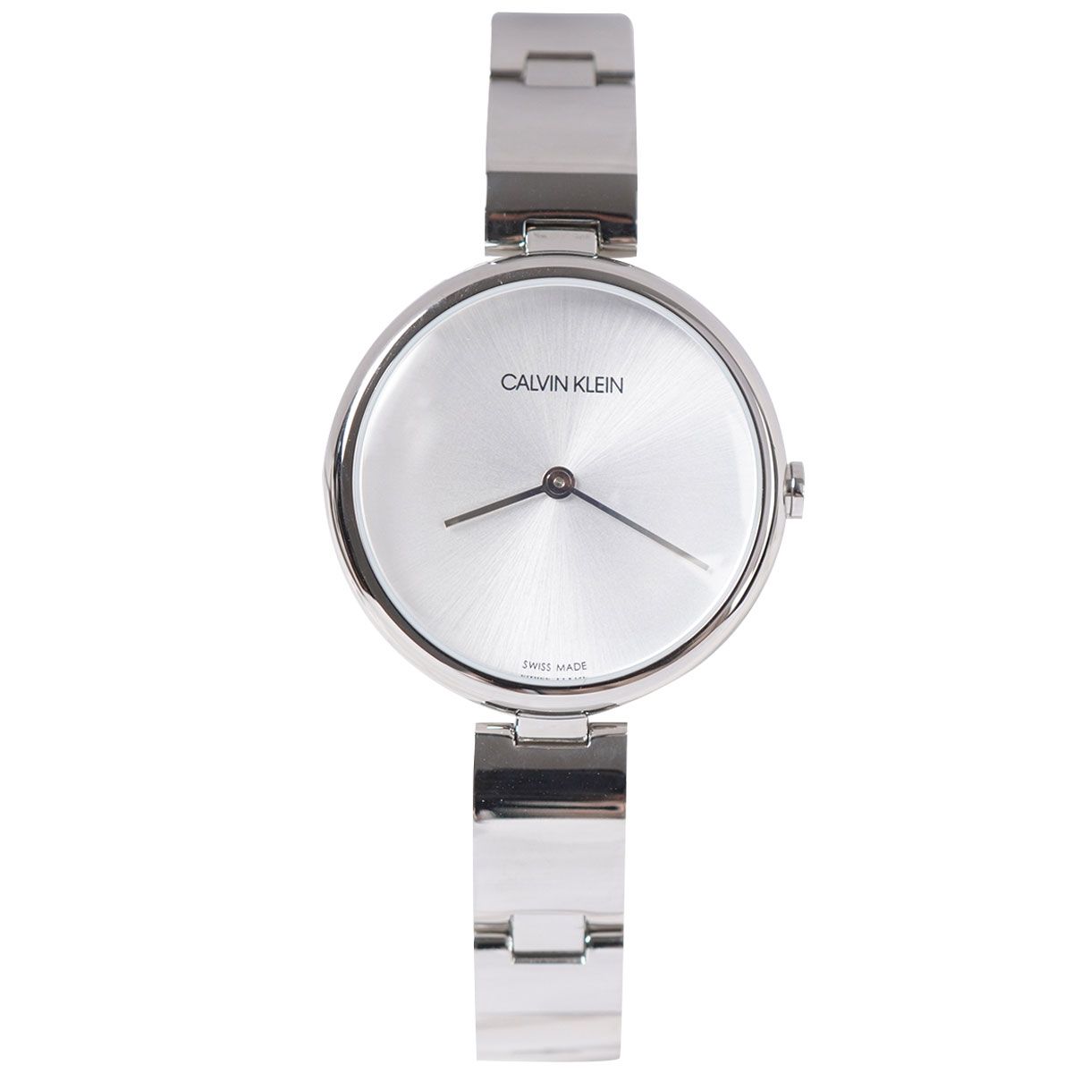 Calvin Klein Wavy Silver Dial Silver Steel Strap Watch for Women - K9U23146