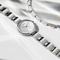 Calvin Klein Wavy Silver Dial Silver Steel Strap Watch for Women - K9U23146