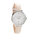 Fossil Jacqueline White Dial Beige Leather Strap Watch for Women - ES3793