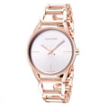 Calvin Klein Stately White Dial Rose Gold Steel Strap Watch for Women - K3G23626