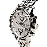 Fossil Boyfriend Chronograph Silver Dial Silver Steel Strap Watch for Women - ES2198