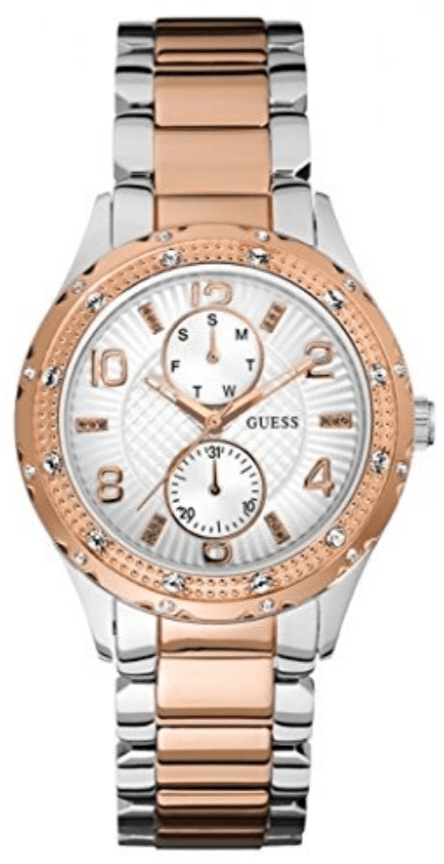 Guess Siren White Dial Two Tone Steel Strap Watch for Women - W0442L4