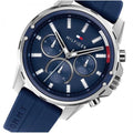 Tommy Hilfiger Mason Blue Dial Blue Rubber Strap Watch for Men - 1791791