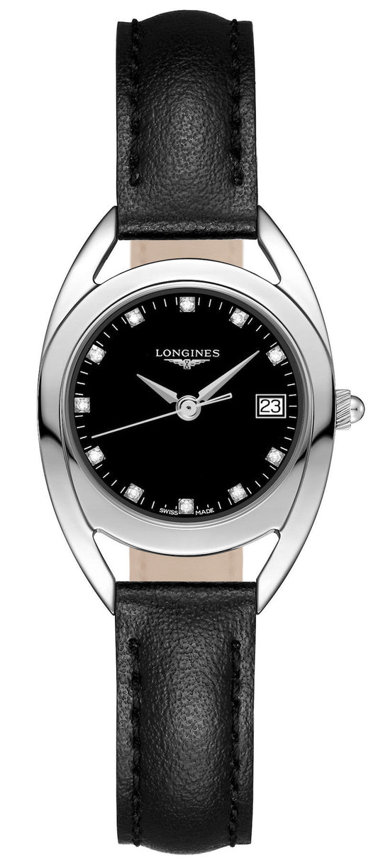 Longines Equestrian Quartz Diamond Black Dial Watch for Women - L6.136.4.57.0