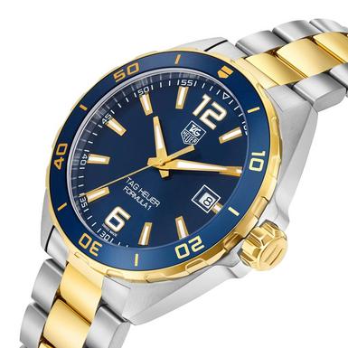 Tag Heuer Formula 1 Analog Quartz 41mm Blue Dial Two Tone Steel Strap Watch for Men - WAZ1120.BB0879