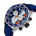 Tag Heuer Formula 1 Gulf Edition Blue Dial Blue Leather Strap Watch for Men - CAZ101N.FC8243