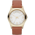 Marc Jacobs Baby Dave White Dial Brown Leather Strap Watch for Leather - MBM1261