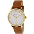 Marc Jacobs Baker White Dial Brown Leather Strap Watch for Womern - MBM1316