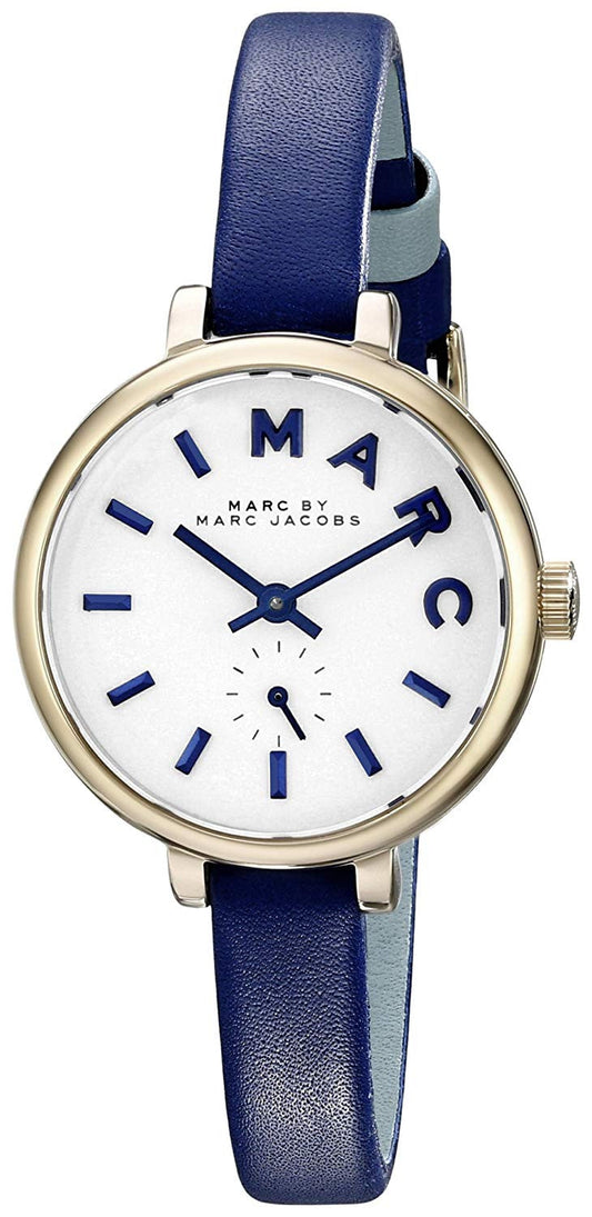 Marc Jacobs Sally White Dial Blue Leather Strap Watch for Women - MBM1354