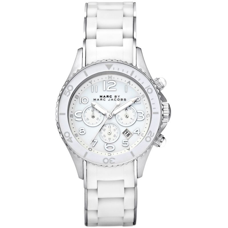 Marc Jacobs Rock White Dial White Stainless Steel Strap Watch for Women - MBM2545