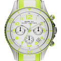 Marc Jacobs Rock Chrono White Dial White & Green Rubber Strap Watch for Women - MBM2592