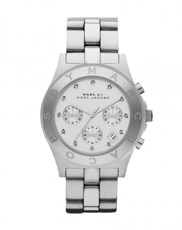 Marc Jacobs Blade White Dial SIlver Stainless Steel Strap Watch for Women - MBM3100