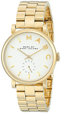 Marc Jacobs Baker White Dial Gold Stainless Steel Strap Watch for Women - MBM3243