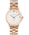 Marc Jacobs Baker White Dial Rose Gold Stainless Steel Strap Watch for Women - MBM3244