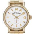 Marc Jacobs Baker White Dial Gold Stainless Steel Watch for Women - MBM3247