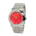 Marc Jacobs Marc Amy Red Dial Silver Stainless Steel Strap Watch for Women - MBM3302