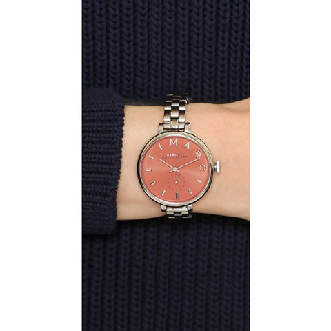 Marc Jacobs Sally Orange Dial Silver Stainless Steel Strap Watch for Women - MBM3365