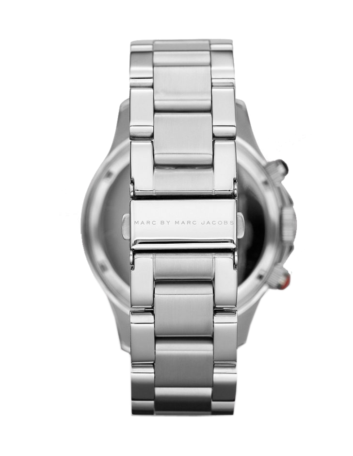 Marc Jacobs Rock Chronograph White Dial Silver Stainless Steel Strap Watch for Men - MBM5027