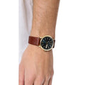 Marc Jacobs Marc Fergus Green Dial Brown Leather Strap Watch for Men - MBM5077