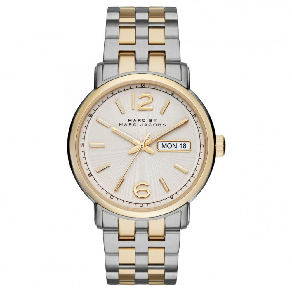 Marc Jacobs Fergus White Dial Two Tone Stainless Steel Strap Watch for Men - MBM5079