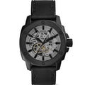 Fossil Modern Machine Automatic Skeleton Grey Dial Black Steel Strap Watch for Men - ME3134