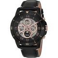 Fossil Grant Sport Automatic Skeleton Black Dial Black Leather Strap Watch for Men - ME3138