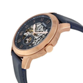 Fossil Grant Automatic Skeleton Navy Blue Dial Navy Blue Leather Strap Watch for Men - ME3102