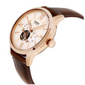 Fossil Townsman Beige Dial Brown Leather Strap Watch for Men - ME3105