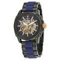 Fossil Modern Machine Automatic Skeleton Blue Dial Two Tone Steel Strap Watch for Men - ME3133