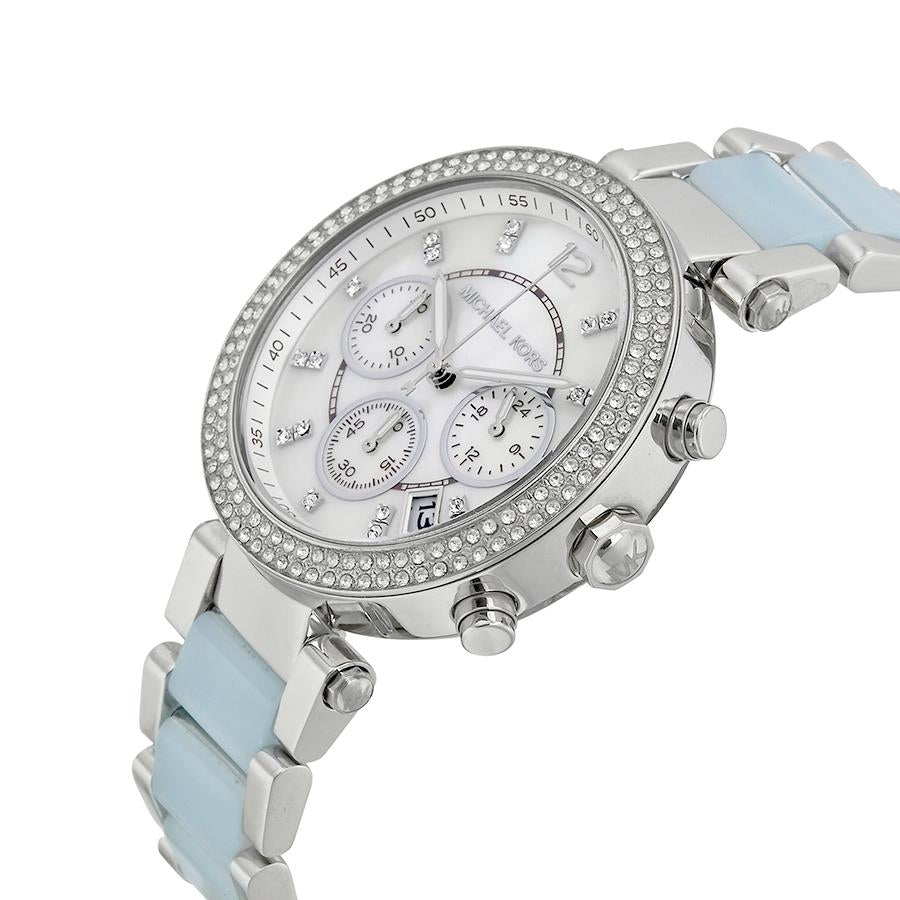 Michael Kors Parker White Dial Two Tone Steel Strap Watch for Women - MK6138