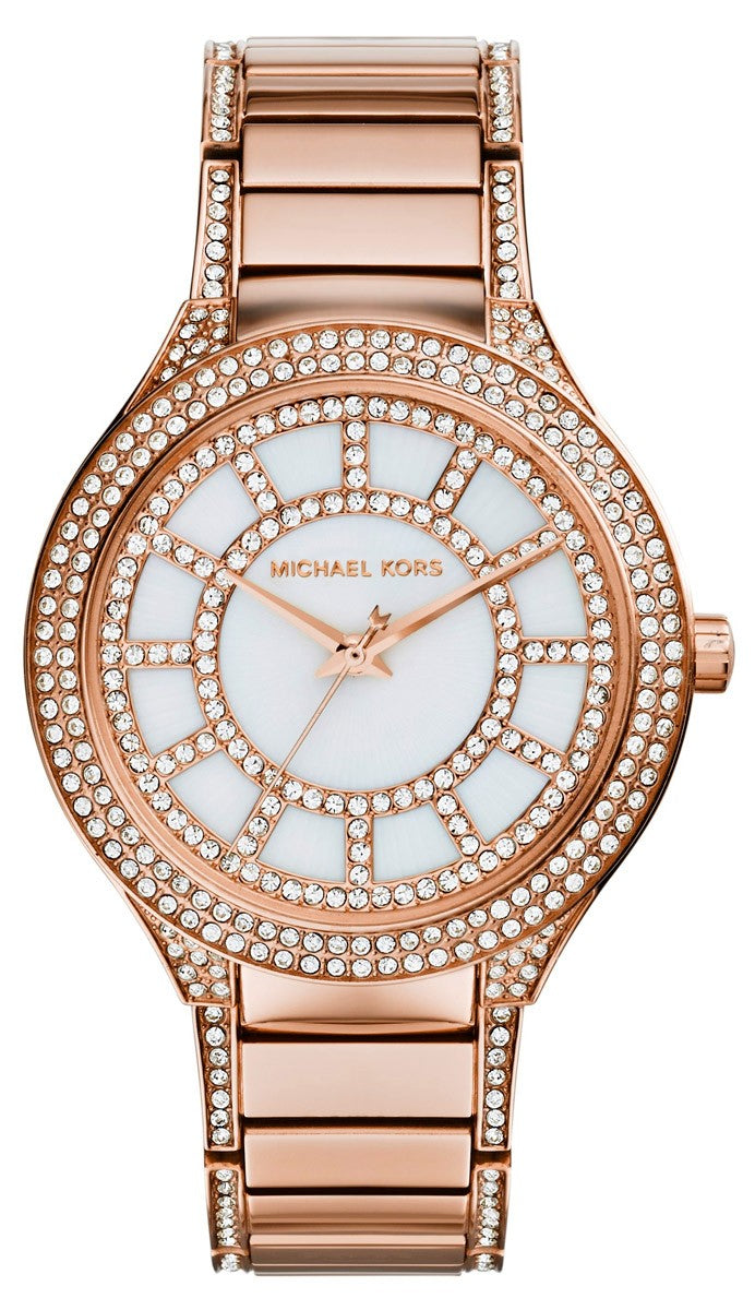 Michael Kors Kerry Mother of Pearl Dial Rose Gold Steel Strap Watch for Women - MK3313