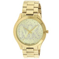 Michael Kors Slim Runway Gold Dial Gold Steel Strap Watch for Women - MK3590