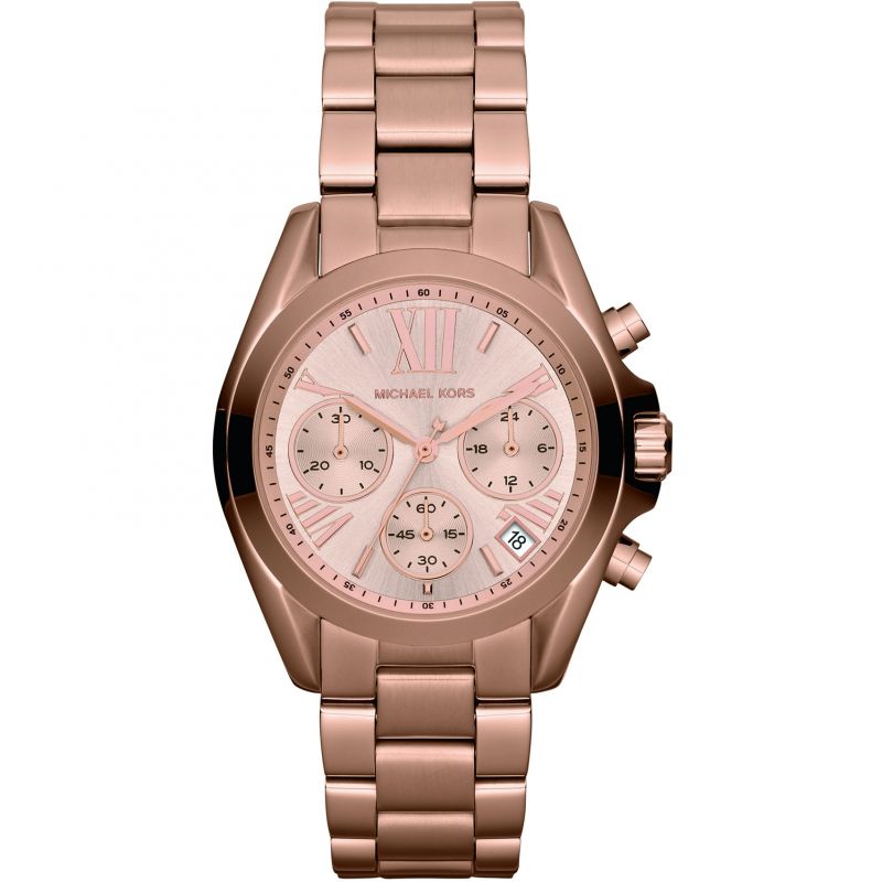 Michael Kors Bradshaw Chronograph Gold Dial Gold Steel Strap Watch for Women - MK5799