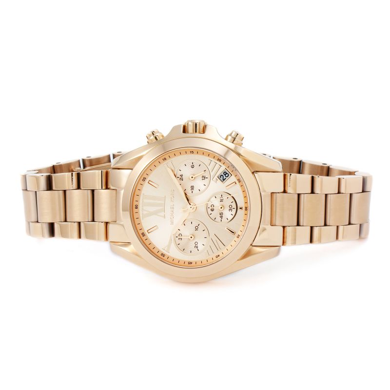 Michael Kors Bradshaw Chronograph Gold Dial Gold Steel Strap Watch for Women - MK5799