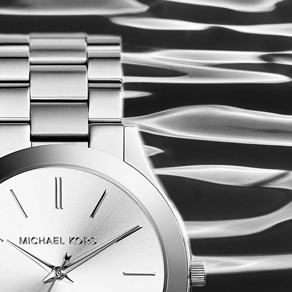 Michael Kors Slim Runway Silver Dial Silver Stainless Steel Strap Watch for Women - MK3178