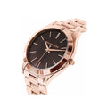 Michael Kors Slim Runway Brown Dial Rose Gold Stainless Steel Strap Watch for Women - MK3181