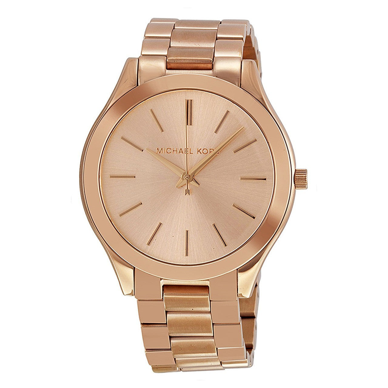 Michael Kors Slim Runway Rose Gold Dial Rose Gold Stainless Steel Strap Watch for Women - MK3197