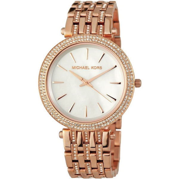 Michael Kors Darci Mother of Pearl Dial Rose Gold Steel Strap Watch for Women - MK3220