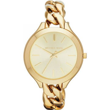 Michael Kors Runway Gold Dial Gold Steel Strap Watch for Women - MK3222